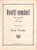 C9180N Veniți rom&acirc;ni! Marș patriotic pentru Cor mixt, cuvinte și muzica de Emil Monția, Arad, fără an