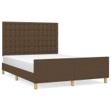 Cumpara ieftin Cadru de pat fara saltea, maro inchis, 140x200 cm, textil