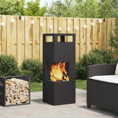 vidaXL Cuptor de foc Negru 35 x 35 x 100 cm Oțel laminat la rece 858930