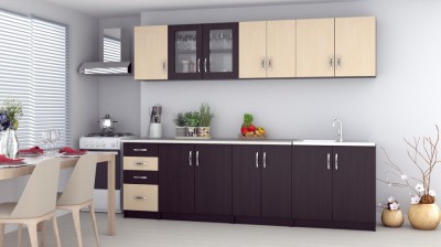 Bucatarie Venus Ro 2.6m, Wenge + Mesteacan foto