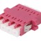 Conector fibră optică multimod quad LC mamă