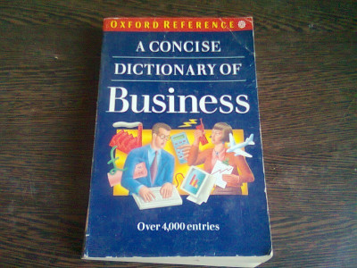 A CONCISE DICTIONARY OF BUSINESS (CARTE IN LIMBA ENGLEZA) foto