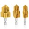 Set 3 burghie HSS otel, auriu, pentru tevi MMP/PVC/PPR pentru refolosirea tevilor de apa
