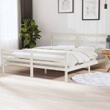 VidaXL Cadru de pat Super King, alb, 180x200 cm, lemn masiv de pin