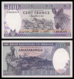 !!! RWANDA - 100 FRANCI 1989 - P 19 - UNC / SERIA Z // NU TRIMIT PRIN CURIER