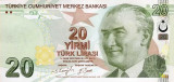 Bancnota Turcia 20 Lira (2022) - P224 UNC ( serie G )