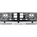 Set 2 bucati, suport numar inmatriculare argintiu Mercedes AMG