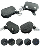 Husa cheie din piele pentru Audi A1 A3 A4 A5 A6 Q3 Q5 Q7, cusatura neagra, pentru cheie cu 3 butoane, Rapid
