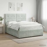 Cumpara ieftin Pat boxspring cu saltea Gri deschis 160 x 200 cm Catifea