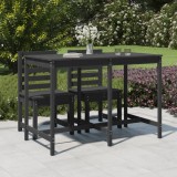 Cumpara ieftin Masă de grădină, gri, 159,5x82,5x110 cm, lemn masiv de pin