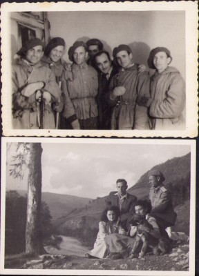 M804N Lot de 2 fotografii v&amp;acirc;nători de munte rom&amp;acirc;ni 1949 foto