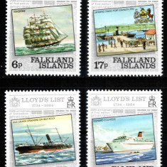 Falkland 1984, Mi #407-410**, navigatie, corabii, vapoare, MNH! Cota 5,50 €!