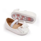 Cumpara ieftin Pantofiori cu fundita, albi, din lac (Marime Disponibila: 3-6 luni (Marimea 18