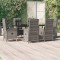 vidaXL Set mobilier de grădină cu perne, 7 piese, negru/gri, poliratan 3185183