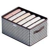 Cutie De Depozitare, Pentru Haine, Lenjerie, Sosete Si Sutiene, Material Textil, 6 Compartimente, 44x30x20 cm, Culoare Alb-Negru