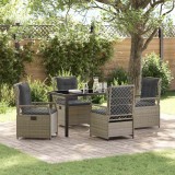VidaXL Set de masă pentru grădină 5 pcs Gri deschis poliratan