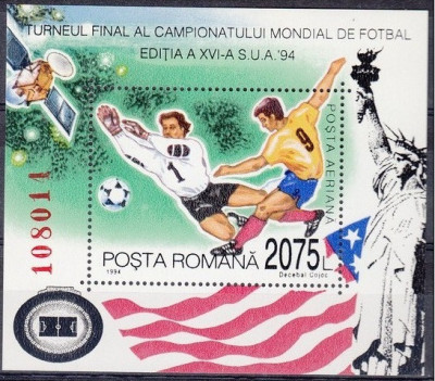 B0348 - Romania 1994 - Fotbal bloc neuzat,perfecta stare foto