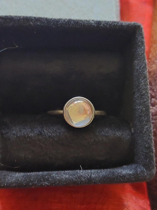 Inel vintage argint cu piatra transparenta