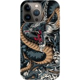 Husa compatibila cu Apple iPhone 14 Pro Max model Dragon, Silicon, TPU, Viceversa, Transparent, Carcasa
