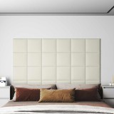 vidaXL Tăblie de Pat pentru Perete 12 pcs Crem 30 x 30 cm Catifea 4008332