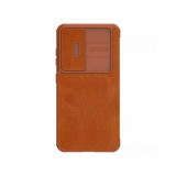 Husa Flip pentru Samsung Galaxy S23 Plus Nillkin QIN Leather Pro Case Brown, Maro, Piele Ecologica