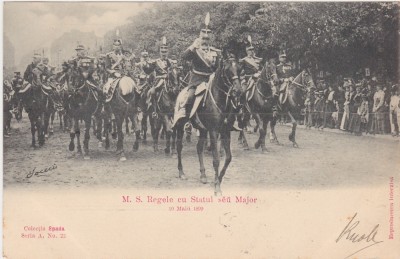 CP M.S. Regele cu Statul Sau Major Regele Carol 10 maiu 1899 ND foto