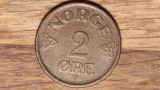Norvegia - moneda de colectie - serie rara - 2 ore 1957 bronz - impecabila !, Europa
