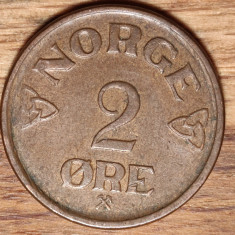 Norvegia - moneda de colectie - serie rara - 2 ore 1957 bronz - impecabila !