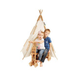 Cort pentagonal Tee-Pee, alb, Pony EduKinder World