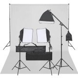 vidaXL Kit studio foto cu set de lumină și fundal 3094686