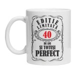 Cana alba personalizata &quot;editie limitata&quot;, 40 ani, INOVATIX&reg;. 330ml, Oem