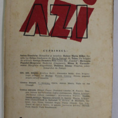 AZI , REVISTA LUNARA LITERARA , ARTISTICA , SOCIALA , ANUL VII , NR. 31 , MARTIE - APRILIE , 1938