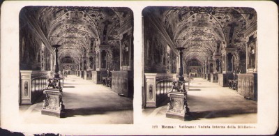 ST37N Roma, Vaticano, Veduta interna della Biblioteca, stereoscopic photo foto