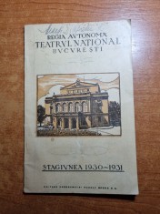 program teatrul national bucuresti stagiunea 1930-193-reclame vechi,g.calboreanu