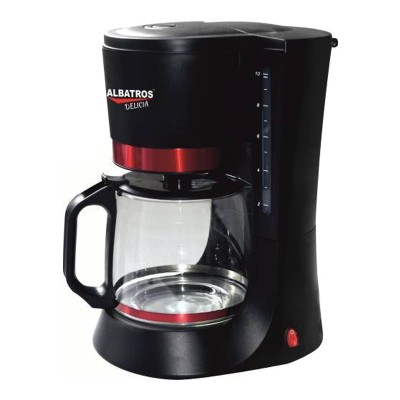 Filtru de cafea Delicia Albatros, 10 cesti, 680 W, Negru/Rosu foto