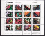 Bolivia 1993 fauna fluturi MI 1193-1208 kleib. MNH, Nestampilat