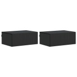 vidaXL Dulap de noapte suspendat 2 pcs Negru 49 x 34,5 x 20 cm 898448
