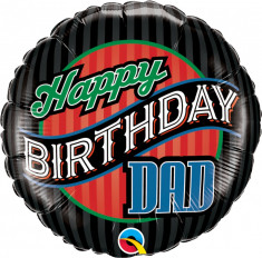 Balon Folie 45 cm Happy Birthday Dad, Qualatex 25576 foto