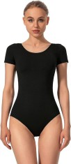 Body balet pentru femei Mulnall, cu maneca scurta, negru, S - OUTLET
