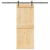 vidaXL Usa Glisanta Lemn Pin Masiv 80x210 cm + Set Feronerie, Maro, Sina 213.5cm, Max 100kg