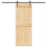 vidaXL Ușă glisantă cu set de feronerie 80x210 cm, lemn masiv de pin