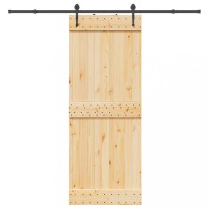 vidaXL Ușă glisantă cu set de feronerie 80x210 cm, lemn masiv de pin foto