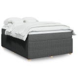 Cumpara ieftin Pat continental Gossi, 140x190 cm, gri inchis, cu box spring, saltea cu arcuri si topper confort, husa detasabila