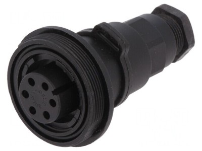 Conector Circular Mufă Mamă 6-PIN Filet Exterior PX0740/S foto
