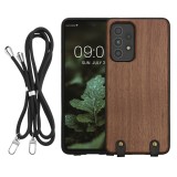 Husa Kwmobile pentru Samsung Galaxy A53 5G, Maro, Lemn, KWM000021NZ001C, Silicon, Carcasa