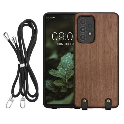 Husa Kwmobile pentru Samsung Galaxy A53 5G, Maro, Lemn, KWM000021NZ001C foto