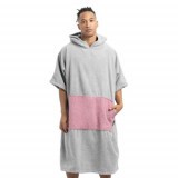 Poncho de baie unisex Homelevel, L-XL, Gri/Roz, Bumbac organic, 54881.20.20