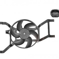 GMV radiator electroventilator Dacia Logan, 2004-2008, motor 1.0, 1.2; 1.4; 1.6 benzina, fara AC, 120 W; 295 mm; 2 pini