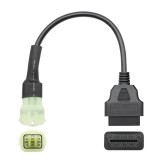 Cablu Adaptor Motociclete KTM, 6-pin, verde, femela catre OBD-II 16-pin femela, pentru diagnoza ECU cu TuneECU