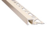 Profil aluminiu de colt exterior pentru gresie si faianta, patrat, bej, 10 x 2700 mm